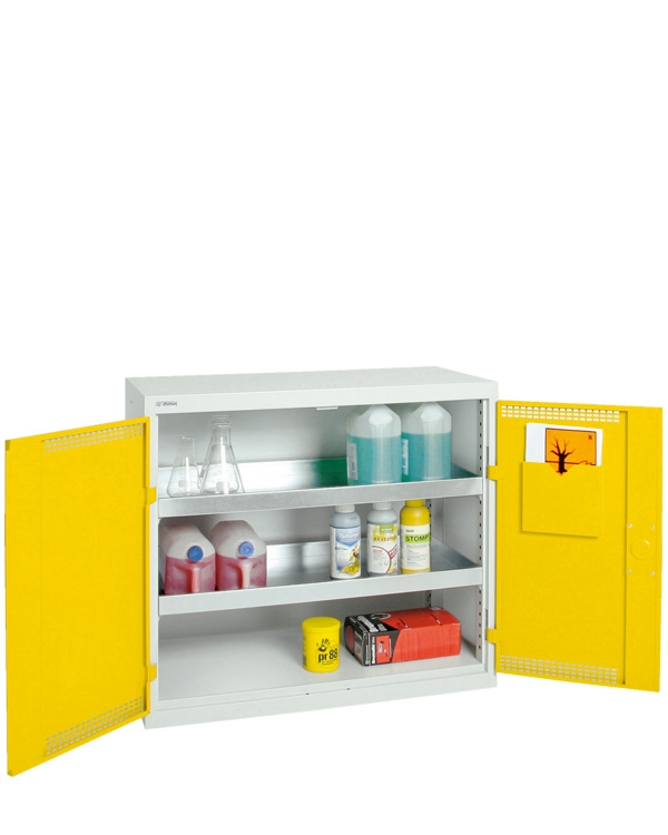 Umweltschrank Basic-Plus-2, lichtgrau/gelb