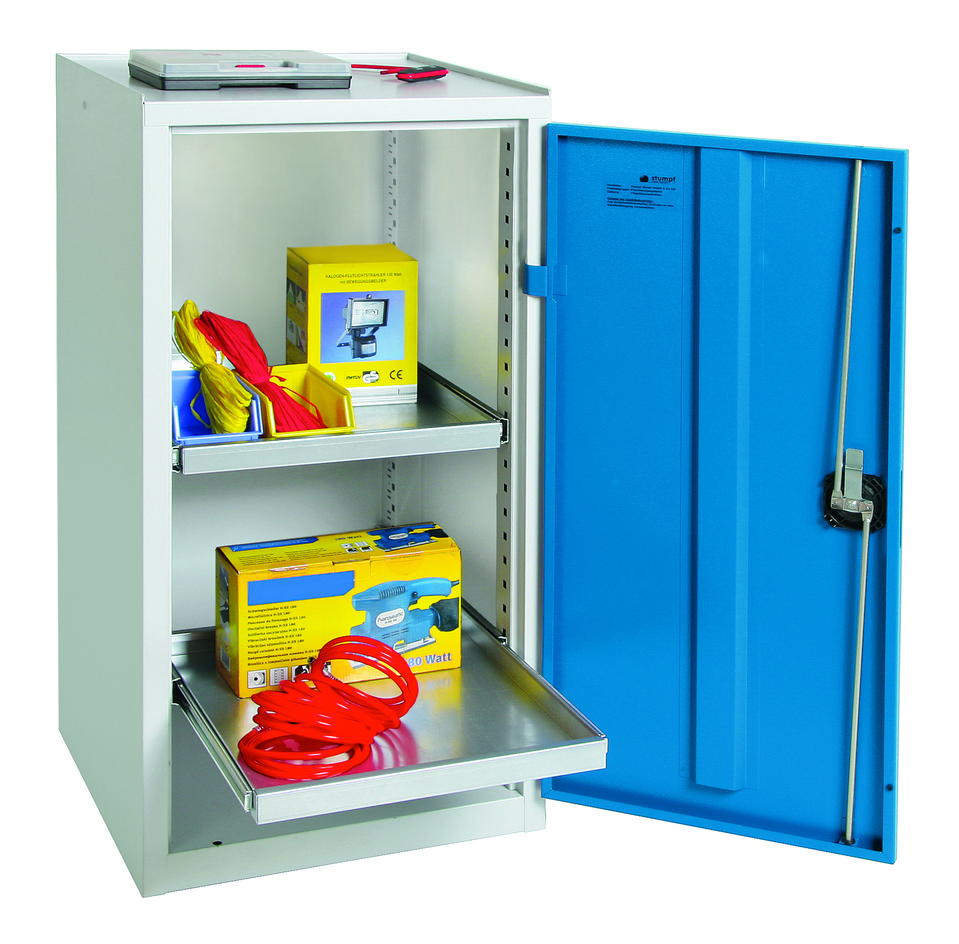 Werkzeug- und Materialschrank Serie 3000, lichtgrau/lichtblau