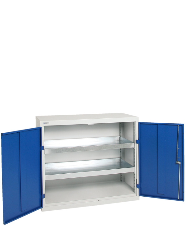 Umweltschrank Basic-2, lichtgrau/blau
