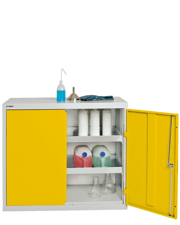 Umweltschrank Basic-2, lichtgrau/gelb