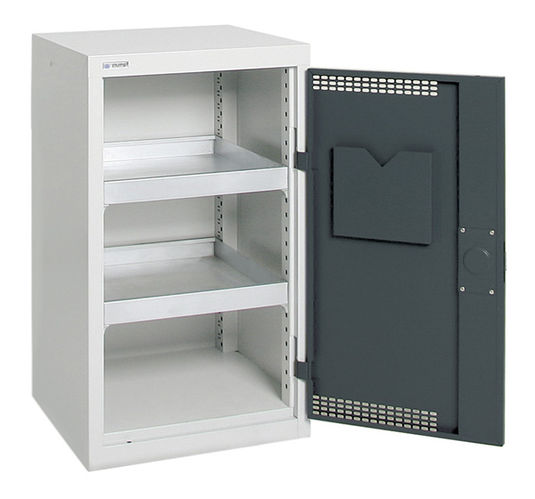 Umweltschrank Basic-Plus-1, lichtgrau/anthrazitgrau