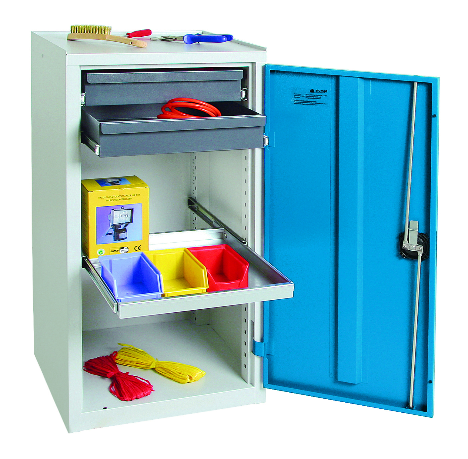 Werkzeug- und Materialschrank Serie 3000, lichtgrau/lichtblau
