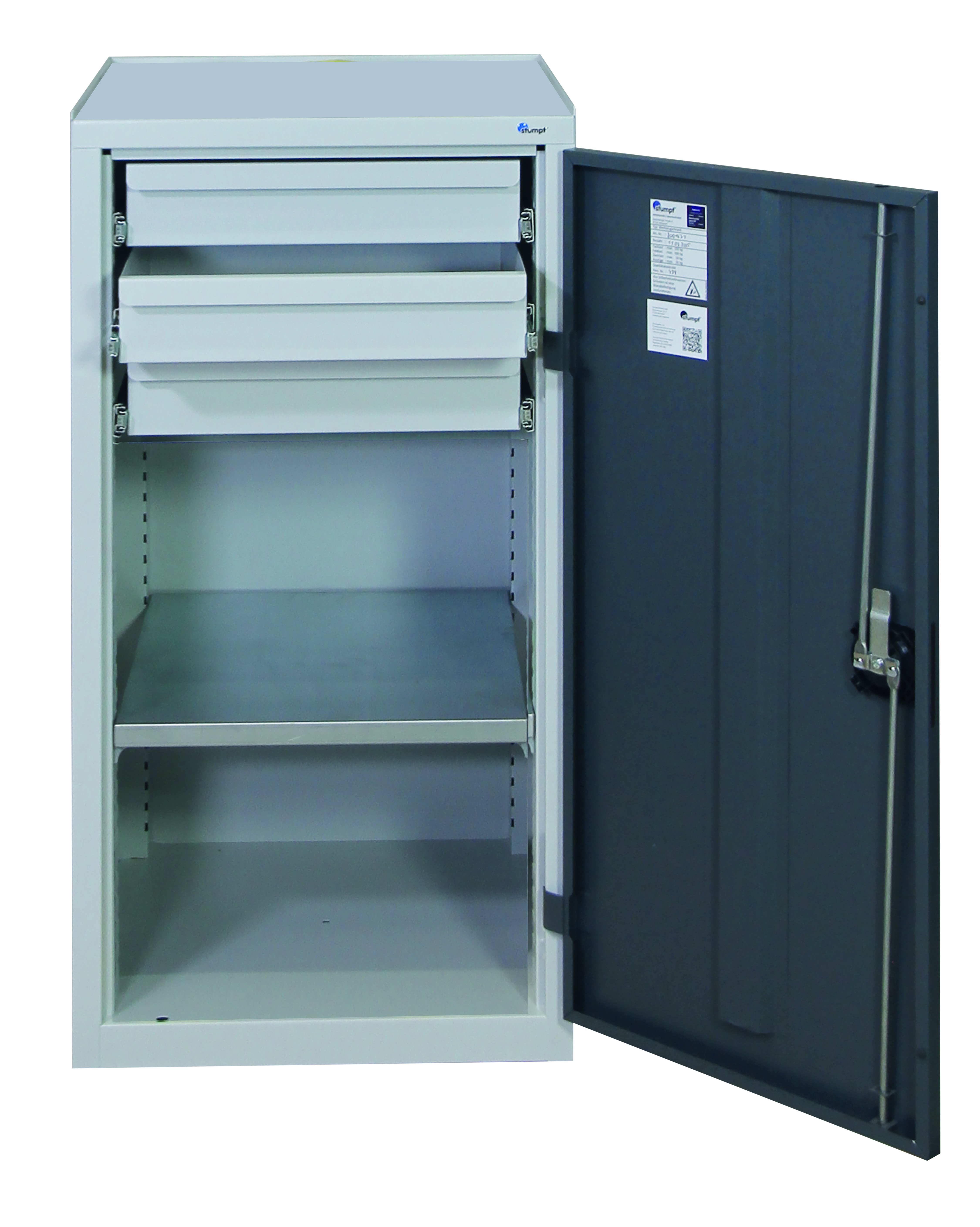 Werkzeugschrank, Höhe 100 cm, lichtgrau / anthrazitgrau