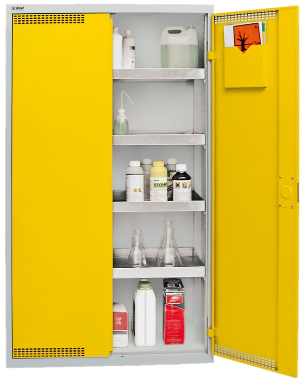 Umweltschrank Basic-Plus-4, lichtgrau/gelb
