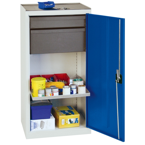 Werkzeug- und Materialschrank Serie 3000, lichtgrau/blau