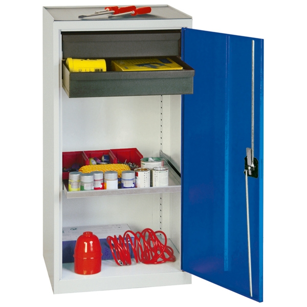 Werkzeug- und Materialschrank Serie 3000, lichtgrau/blau