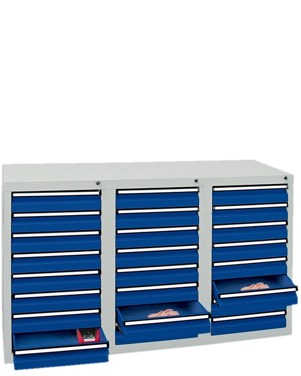 Schubladenschrank Serie ST 410-3, mit Teleskopführungen