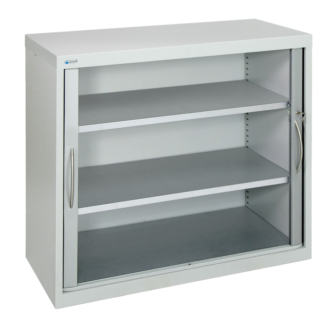 Jalousieschrank aus Metall vom Hersteller , 2 Fachböden