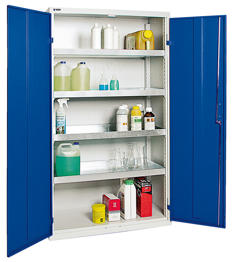 Umweltschrank Basic-4, lichtgrau/blau