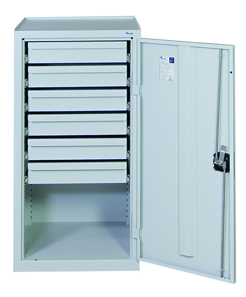 Werkzeugschrank, Höhe 100 cm, lichtgrau