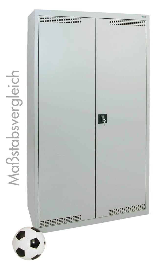 Garderobenschrank, zwei Abteile, lichtgrau