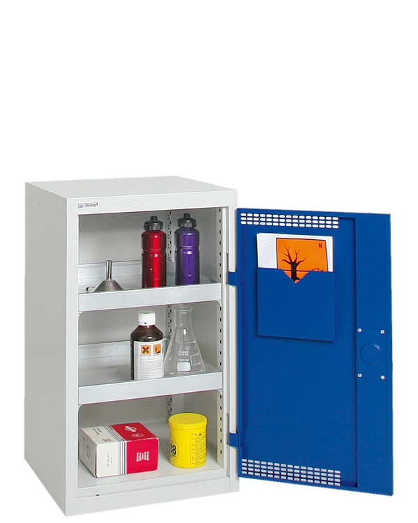 Umweltschrank Basic-Plus-1, lichtgrau/blau