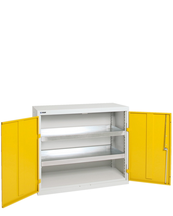 Umweltschrank Basic-2, lichtgrau/gelb
