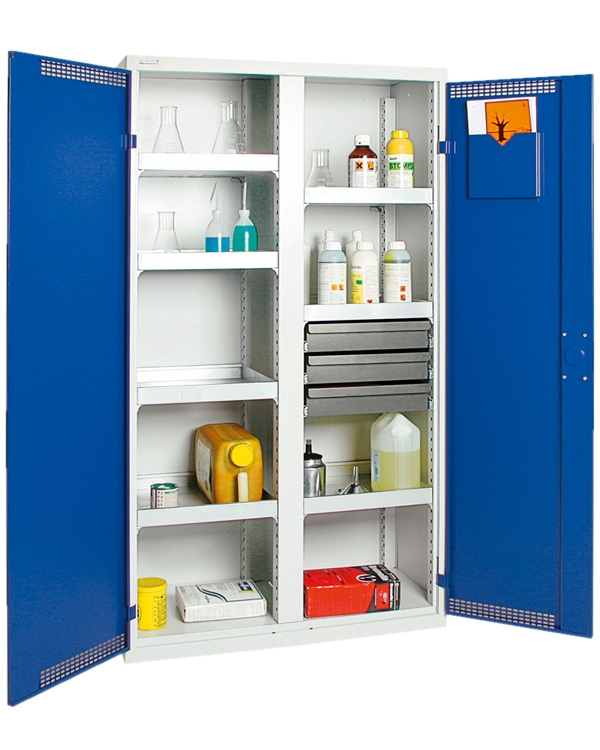 Umweltschrank Basic-Plus-5, lichtgrau/blau