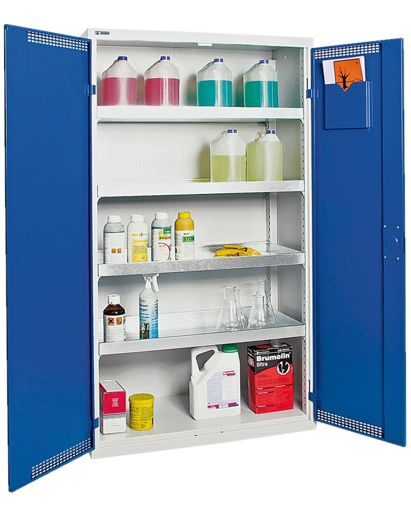 Umweltschrank Basic-Plus-4, lichtgrau/blau