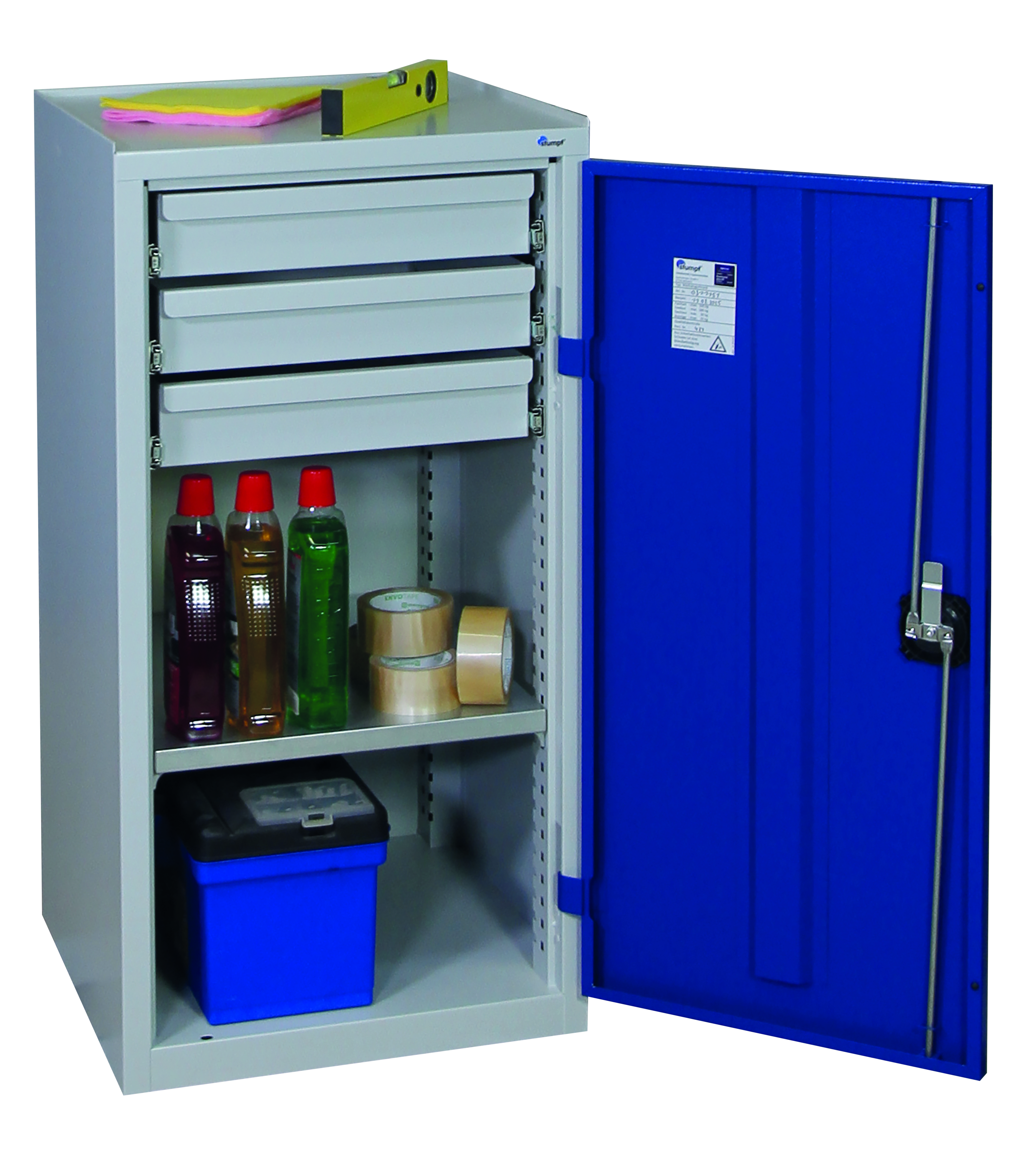Werkzeugschrank Serie 2000, lichtgrau/blau