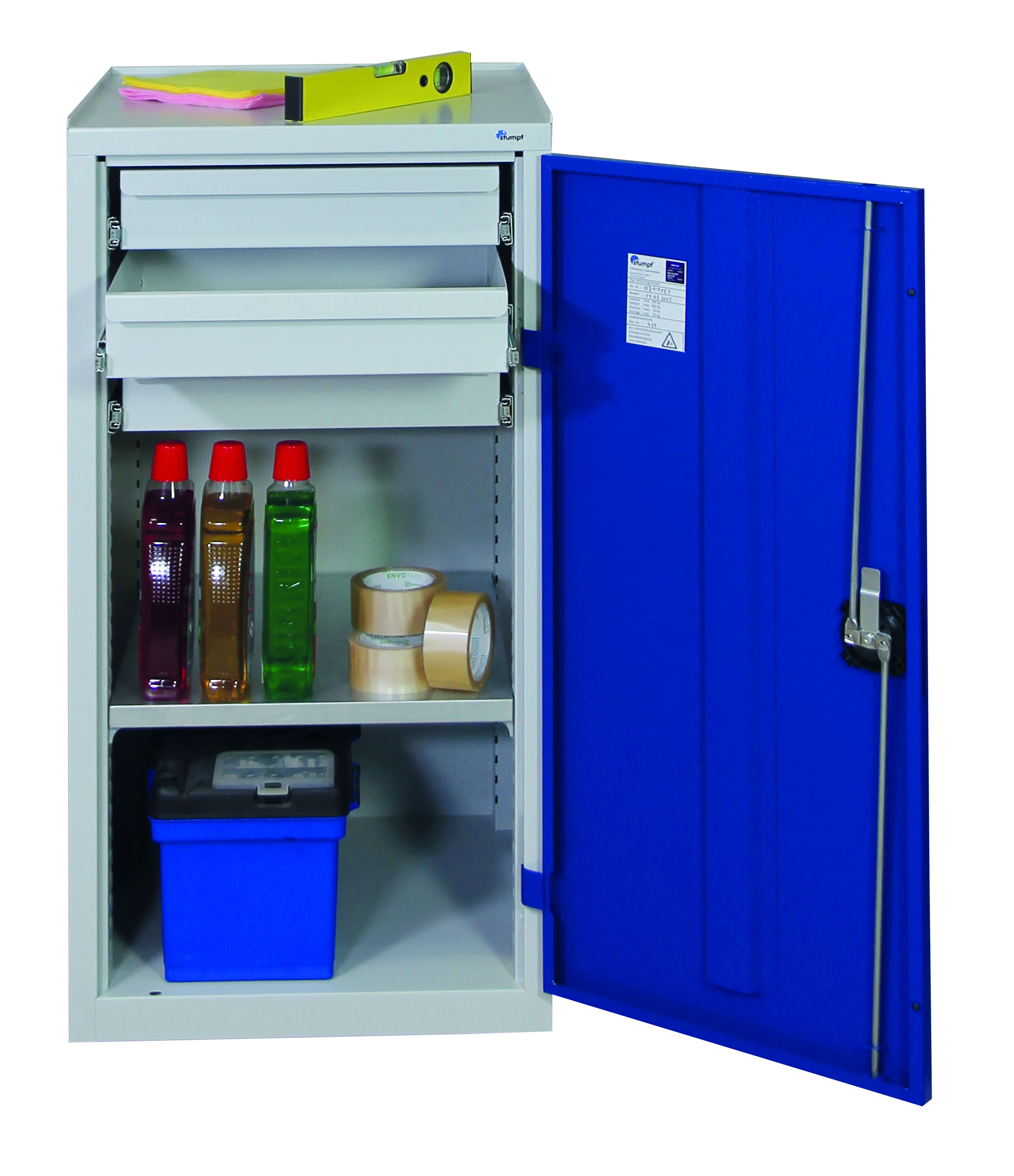 Werkzeugschrank Serie 2000, lichtgrau/blau