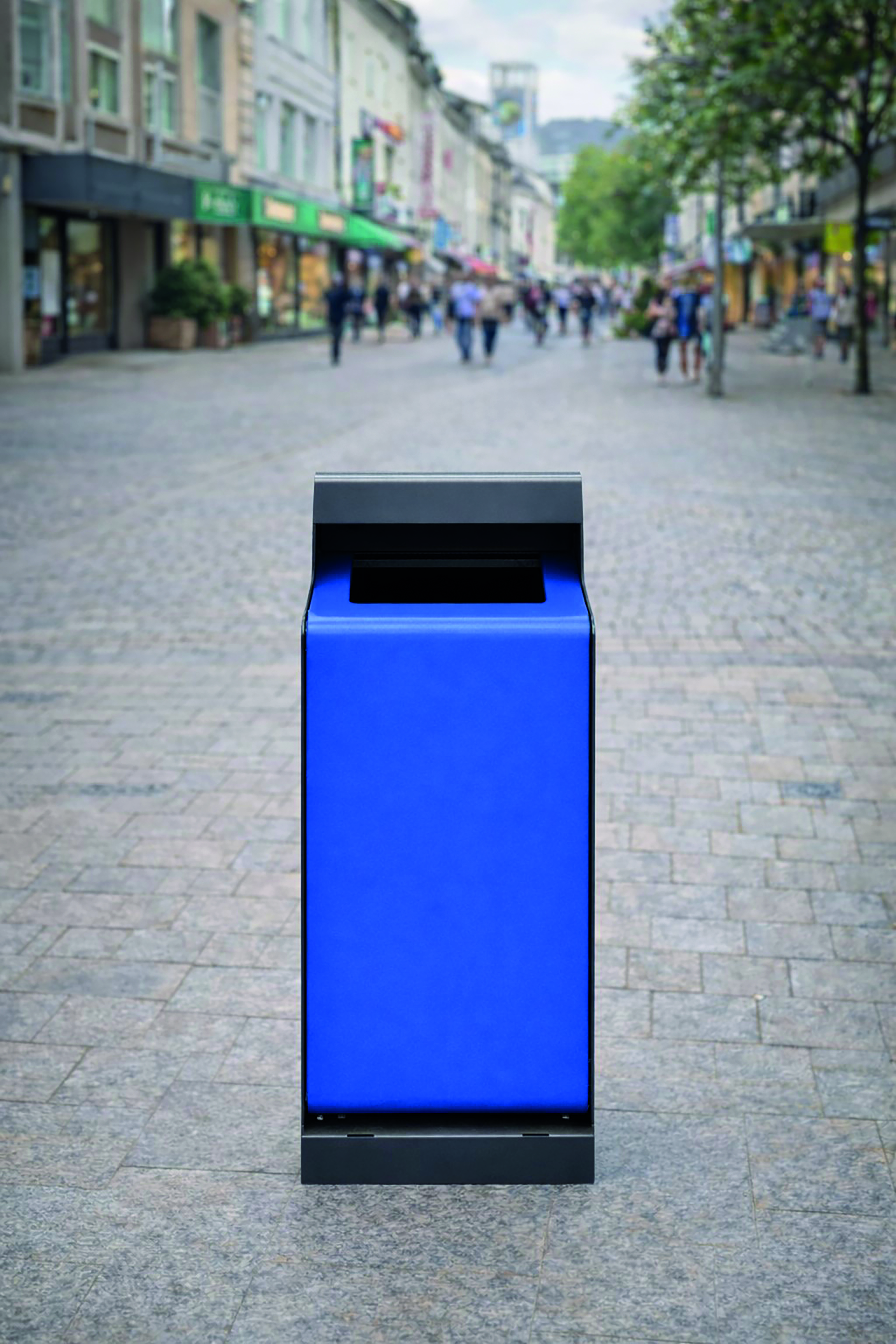CityCore Metall-Abfallbehälter 50L für Außenbereich – wetterfest & robust