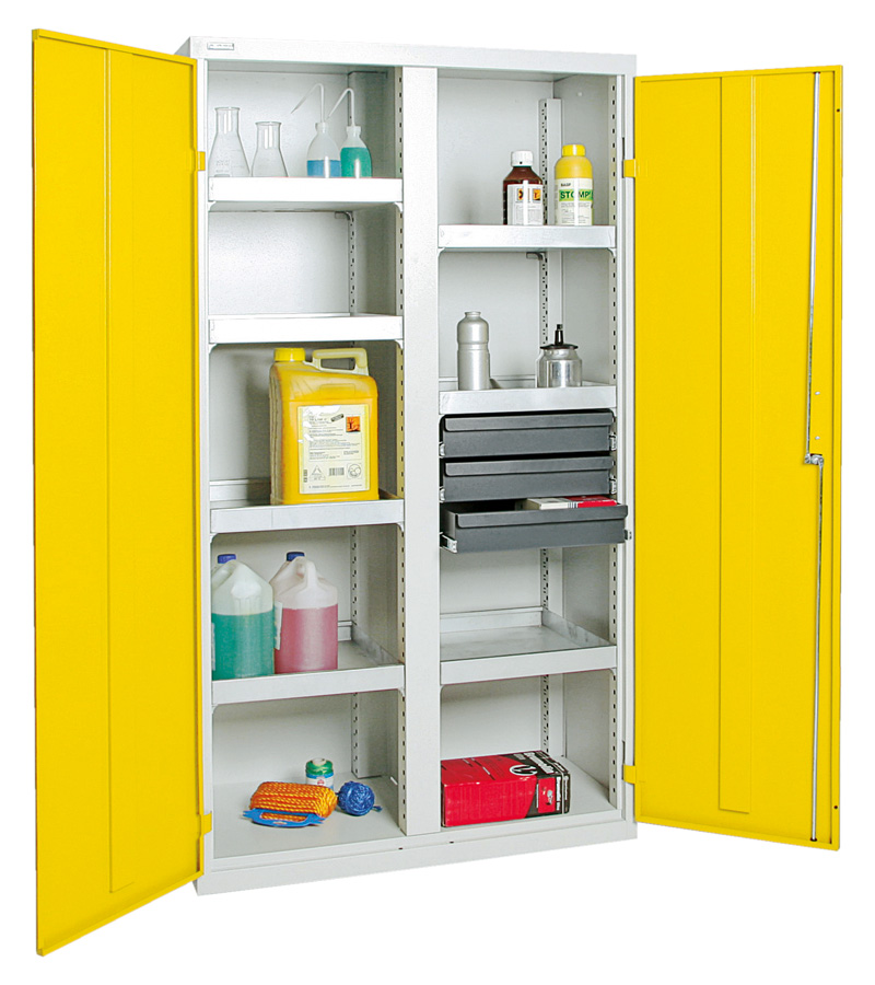 Umweltschrank Basic-5, lichtgrau/gelb