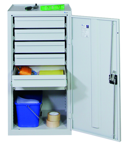 Werkzeugschrank, Höhe 100 cm, lichtgrau