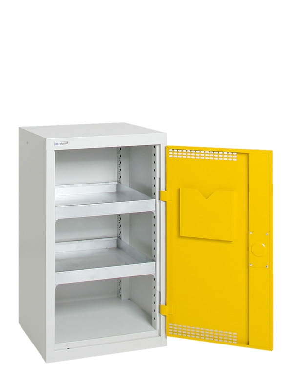 Umweltschrank Basic-Plus-1, lichtgrau/gelb