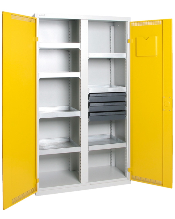 Umweltschrank StawaR-5, lichtgrau/gelb