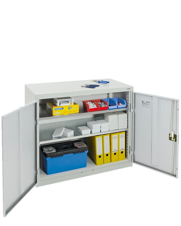 Flügeltürenschrank, lichtgrau/lichtgrau
