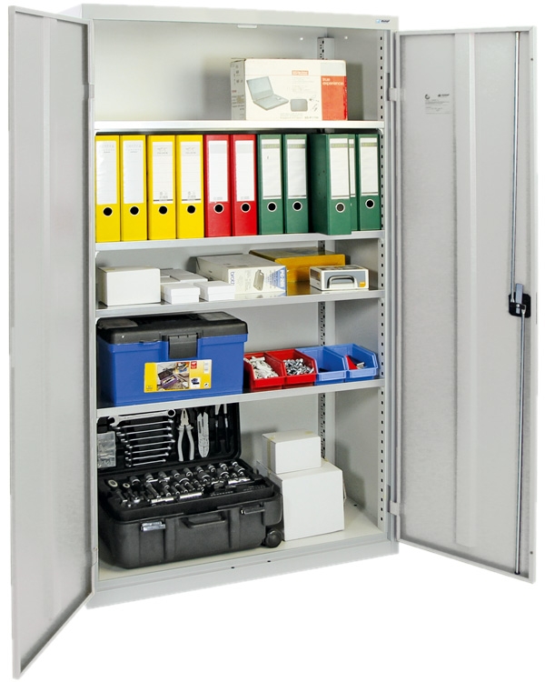 Flügeltürenschrank, lichtgrau