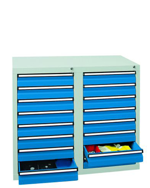 Schubladenschrank Serie ST 410-2, mit Teleskopführungen