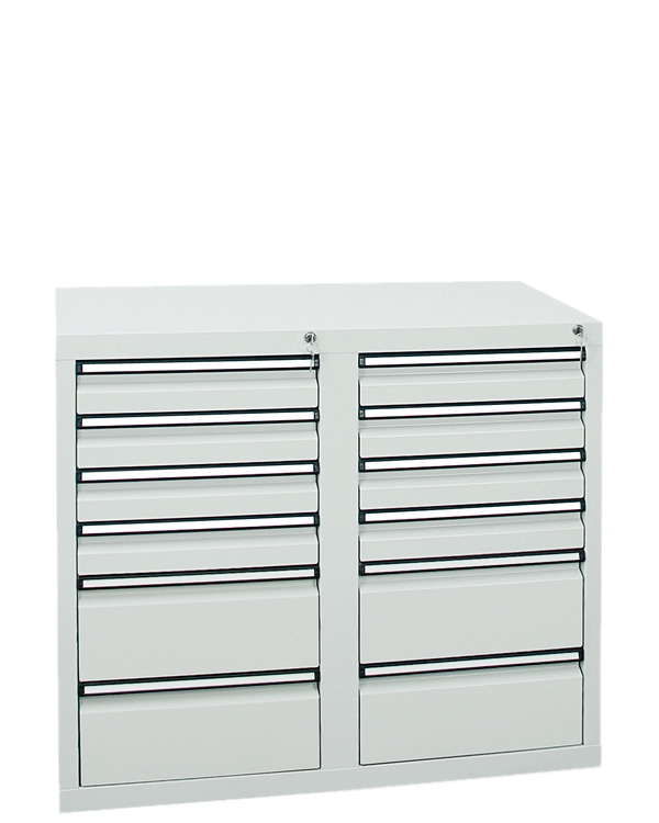 Schubladenschrank Serie ST 410-2, mit Teleskopführungen