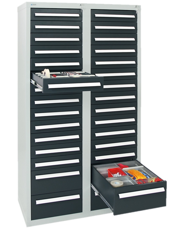 Schubladenschrank T 100/35 – 30 Schubladen, 180×100 cm