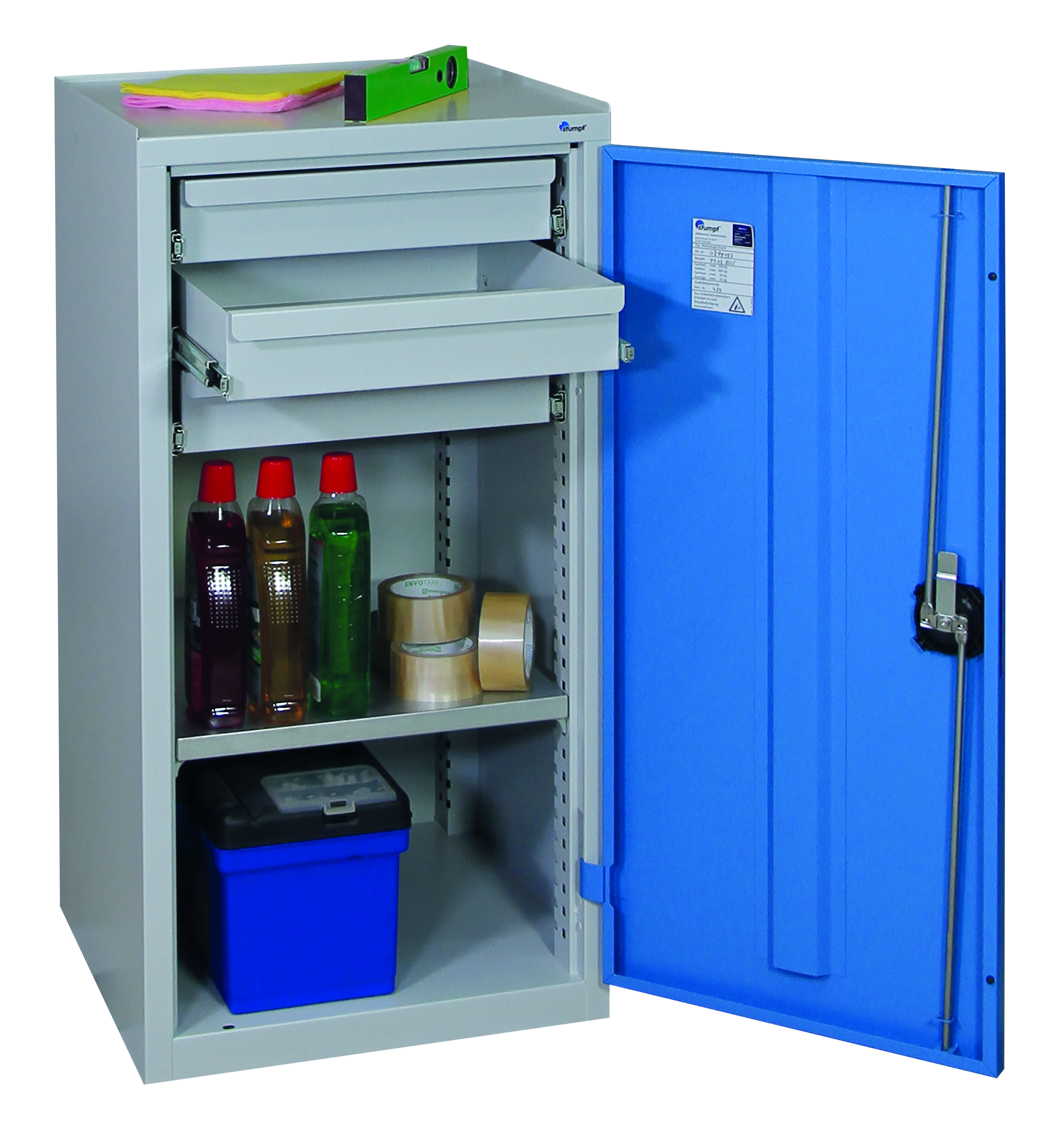 Werkzeugschrank Serie 2000, lichtgrau/lichtblau