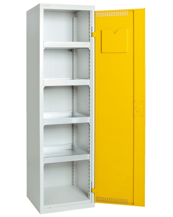 Umweltschrank Basic-Plus-3, lichtgrau/gelb