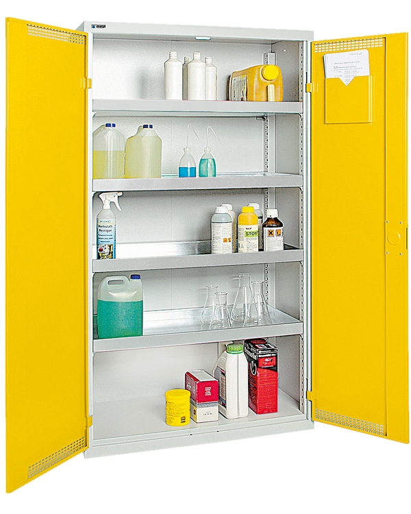 Umweltschrank Basic-Plus-4, lichtgrau/gelb