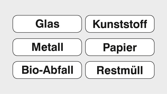 Piktogramm-Set, 6 Stück