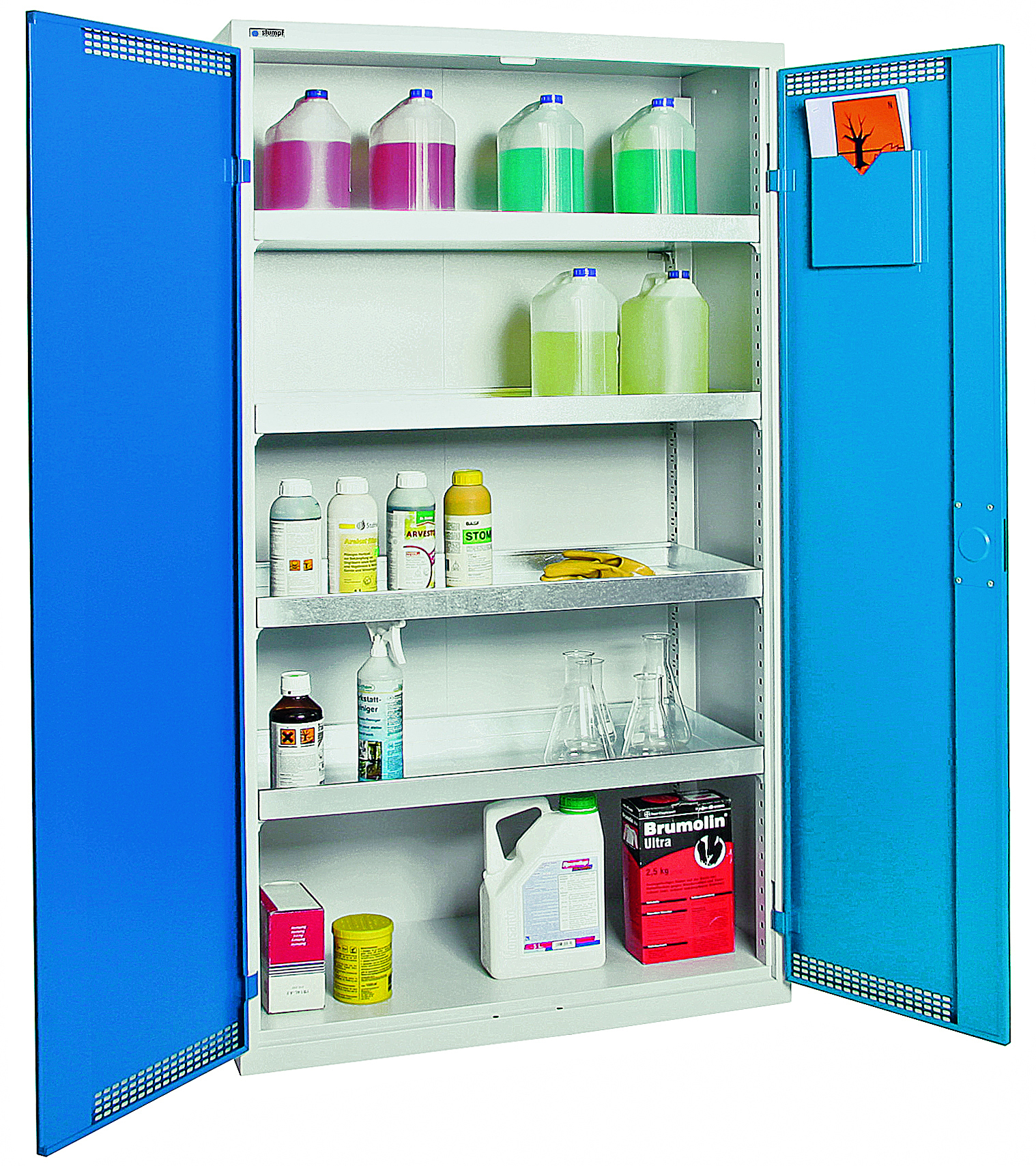 Umweltschrank Basic-Plus-4, lichtgrau/lichtblau