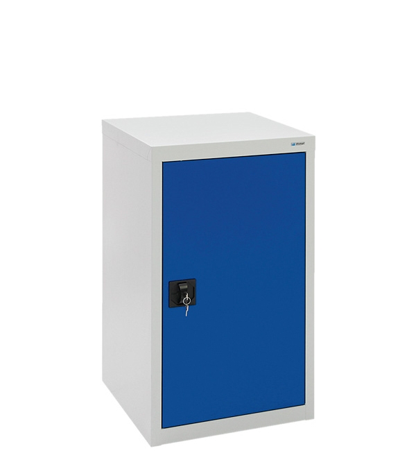 Flügeltürenschrank, lichtgrau-enzianblau