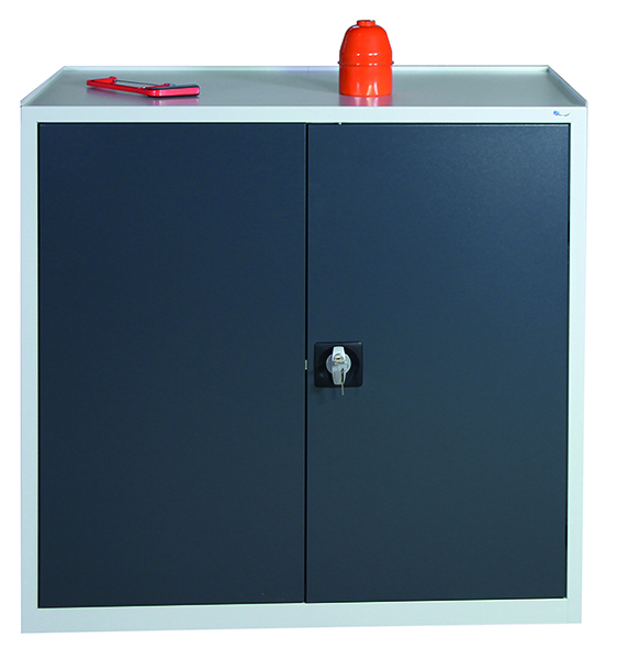 Werkzeugschrank mit 2 Abteilen, Höhe 100 cm, 6 Schubladen, 2 Fachböden, lichtgrau / anthrazitgrau