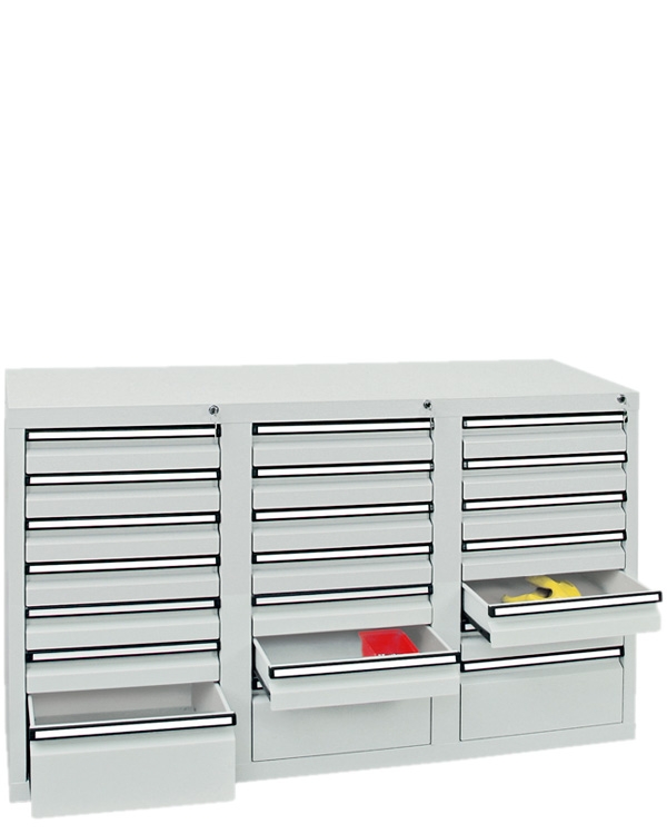 Schubladenschrank Serie ST 410-3, mit Teleskopführungen