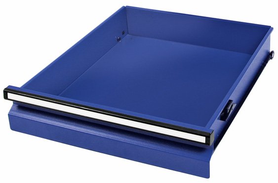 Einzelschublade Serie STS 410, enzianblau, 100 mm hoch, 500 mm breit, mit Teleskopführung