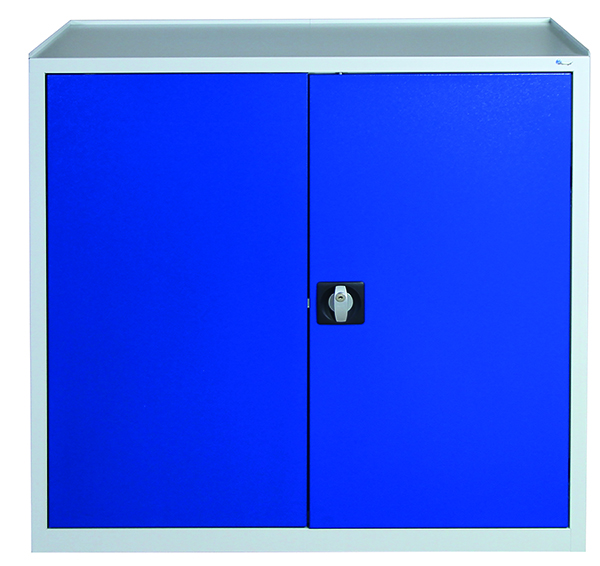 Werkzeugschrank Serie 2000, mit Mitteltrennwand, lichtgrau/blau