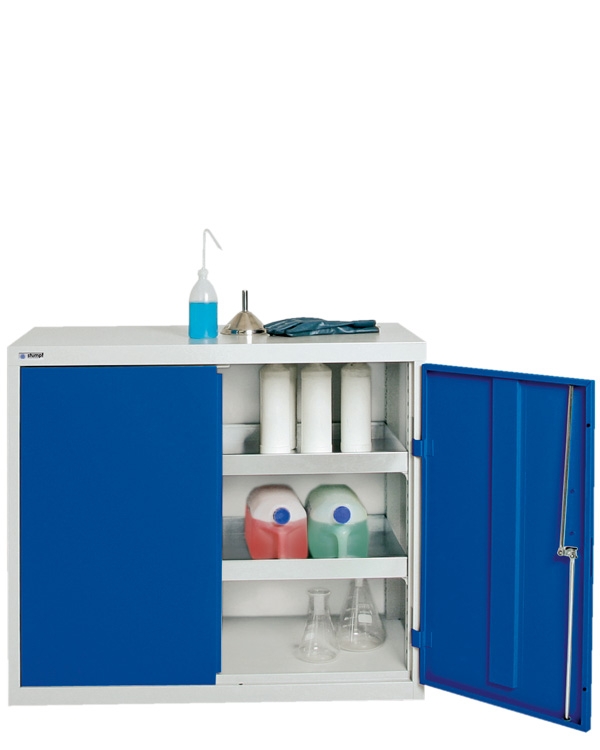 Umweltschrank Basic-2, lichtgrau/blau