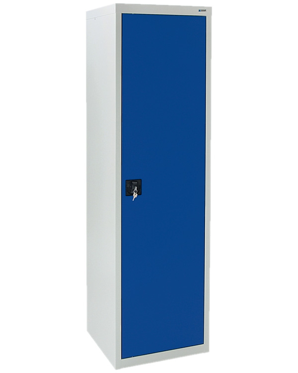Flügeltürenschrank, lichtgrau-enzianblau