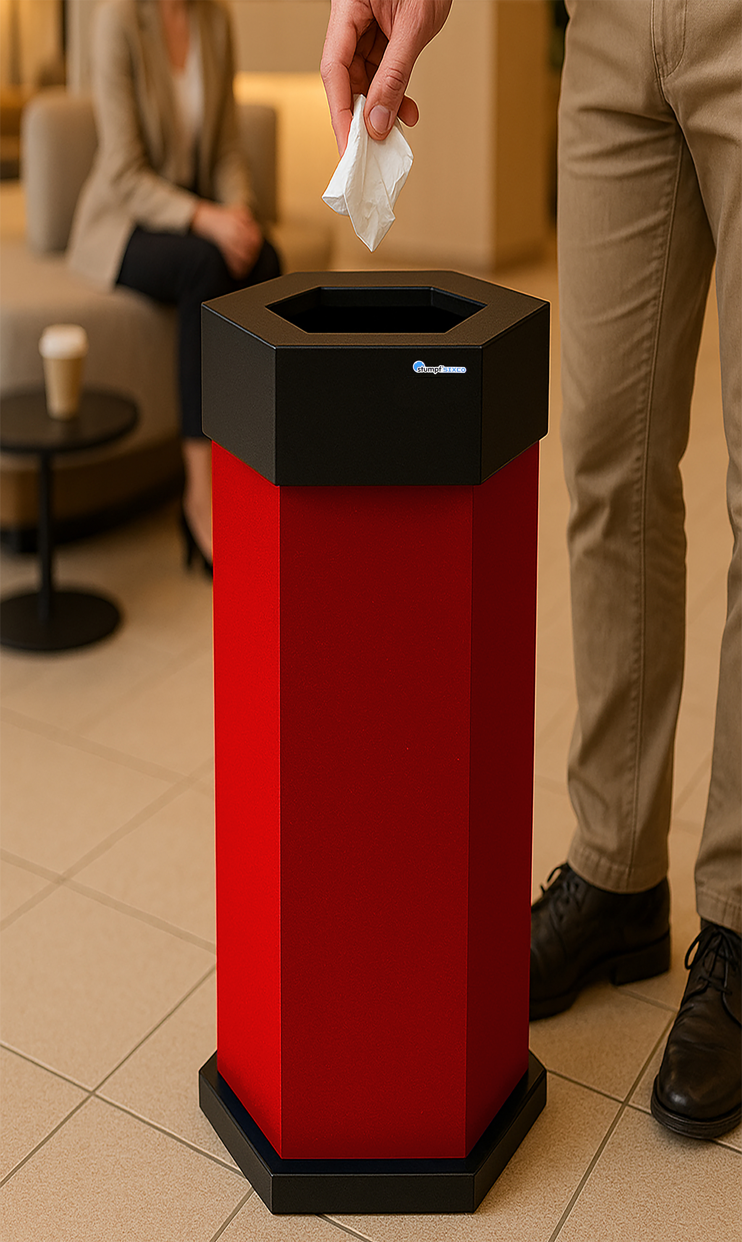 Abfallbehälter Sixco smart 45 Liter – Offener Müllsammler aus Stahl