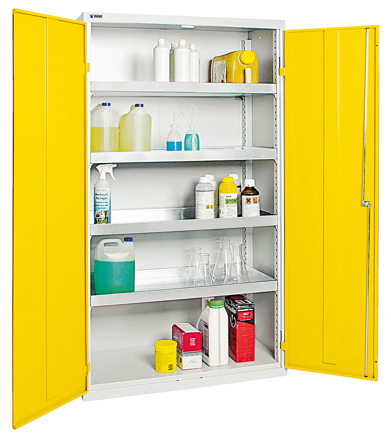 Umweltschrank Basic-4, lichtgrau/gelb