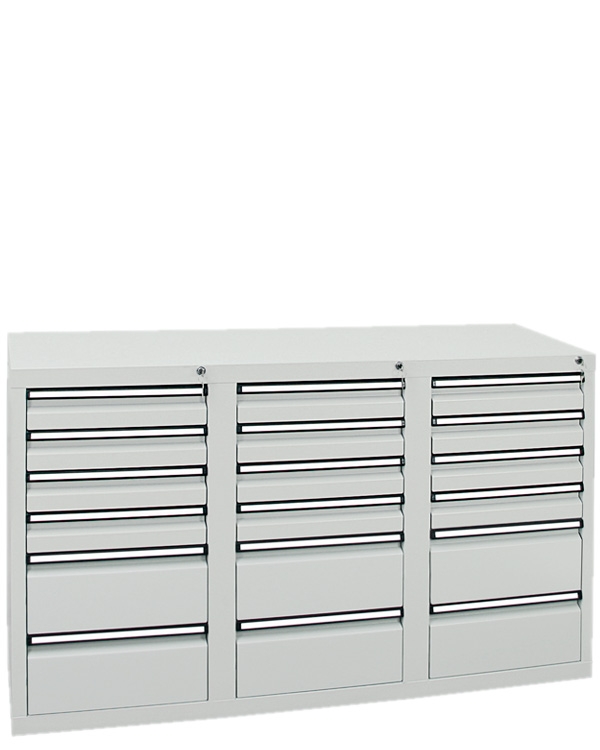 Schubladenschrank Serie ST 410-3, mit Teleskopführungen