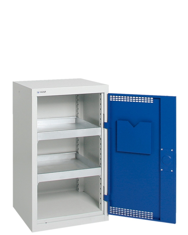 Umweltschrank Basic-Plus-1, lichtgrau/blau