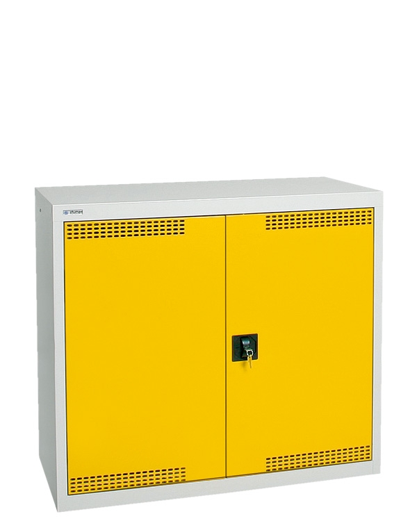 Umweltschrank Basic-Plus-2, lichtgrau/gelb