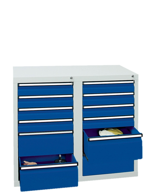 Schubladenschrank Serie ST 410-2, mit Teleskopführungen