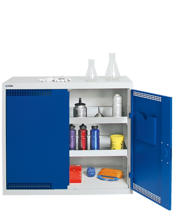 Umweltschrank Basic-Plus-2, lichtgrau/blau